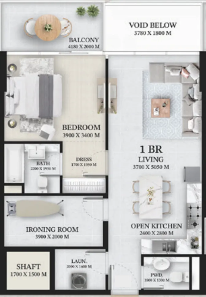 1 bed