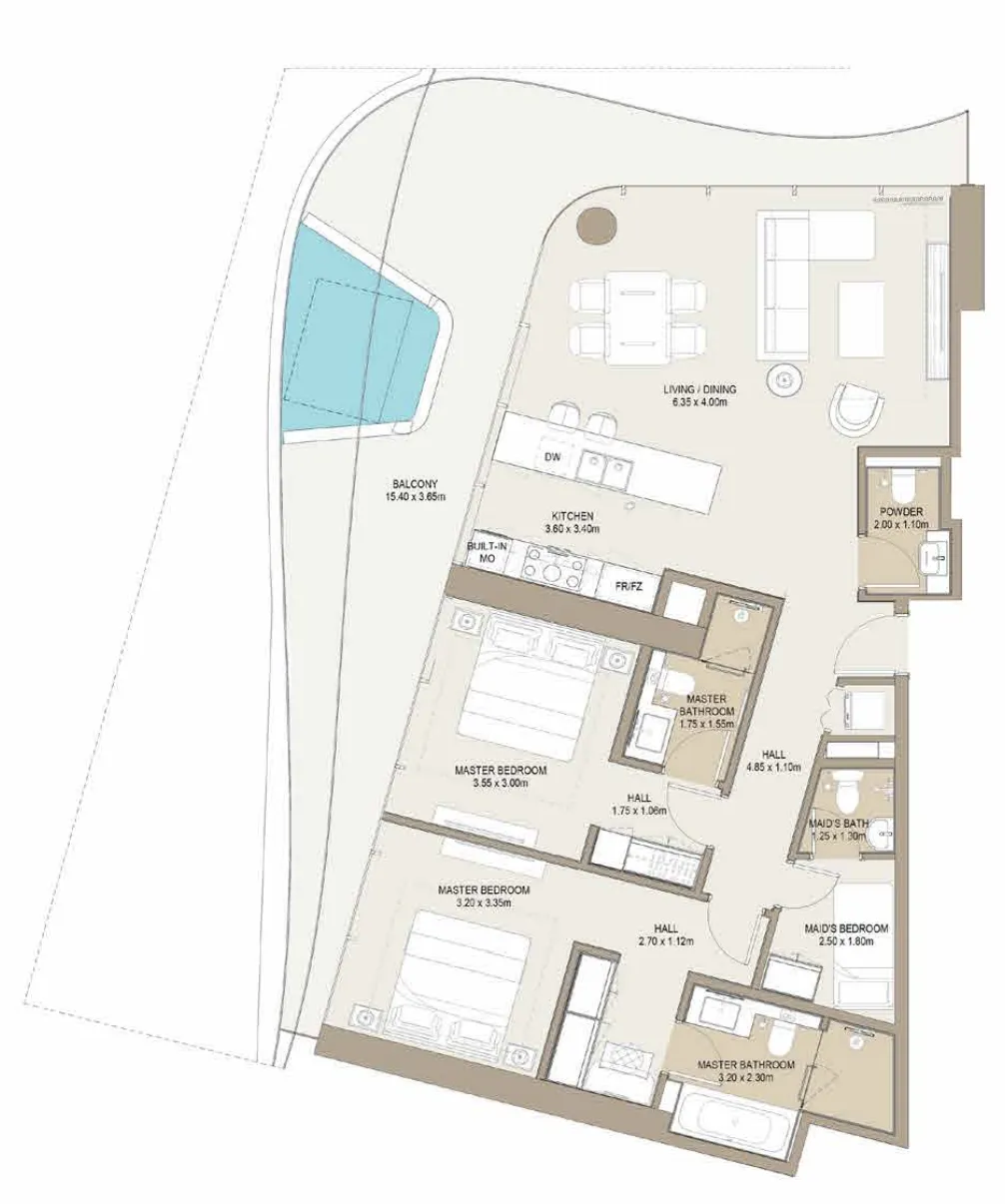 2 bed