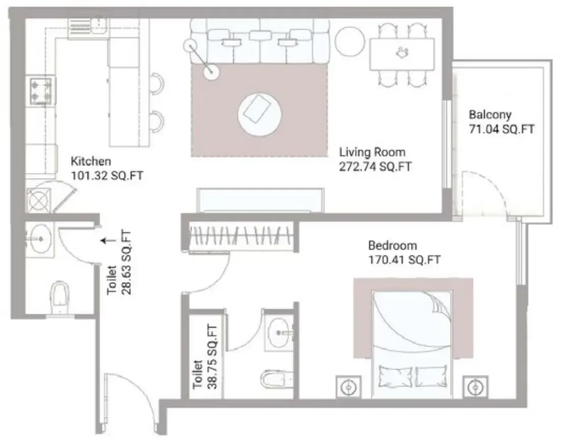 1 bed