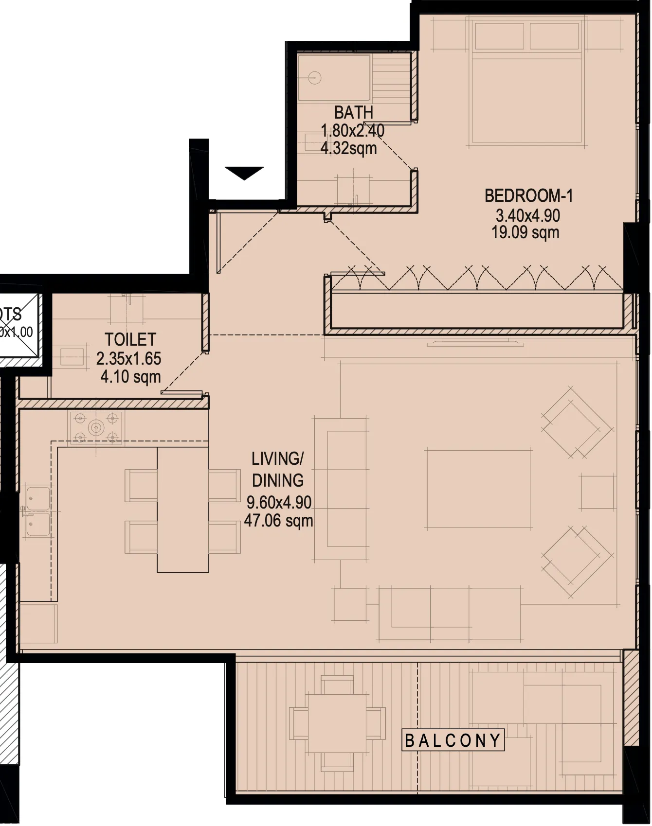 1 bed