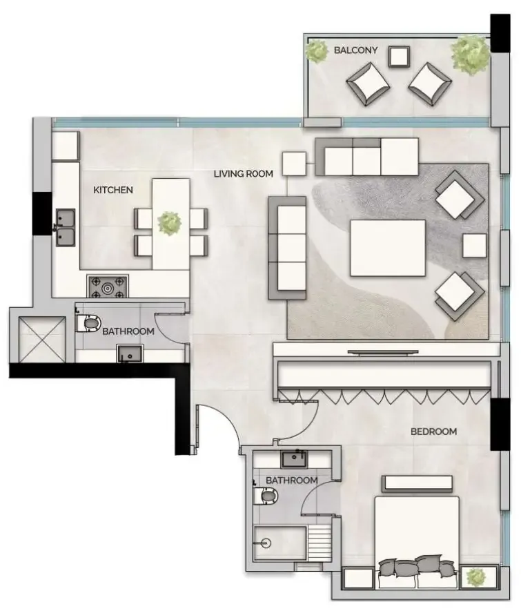 1 bed