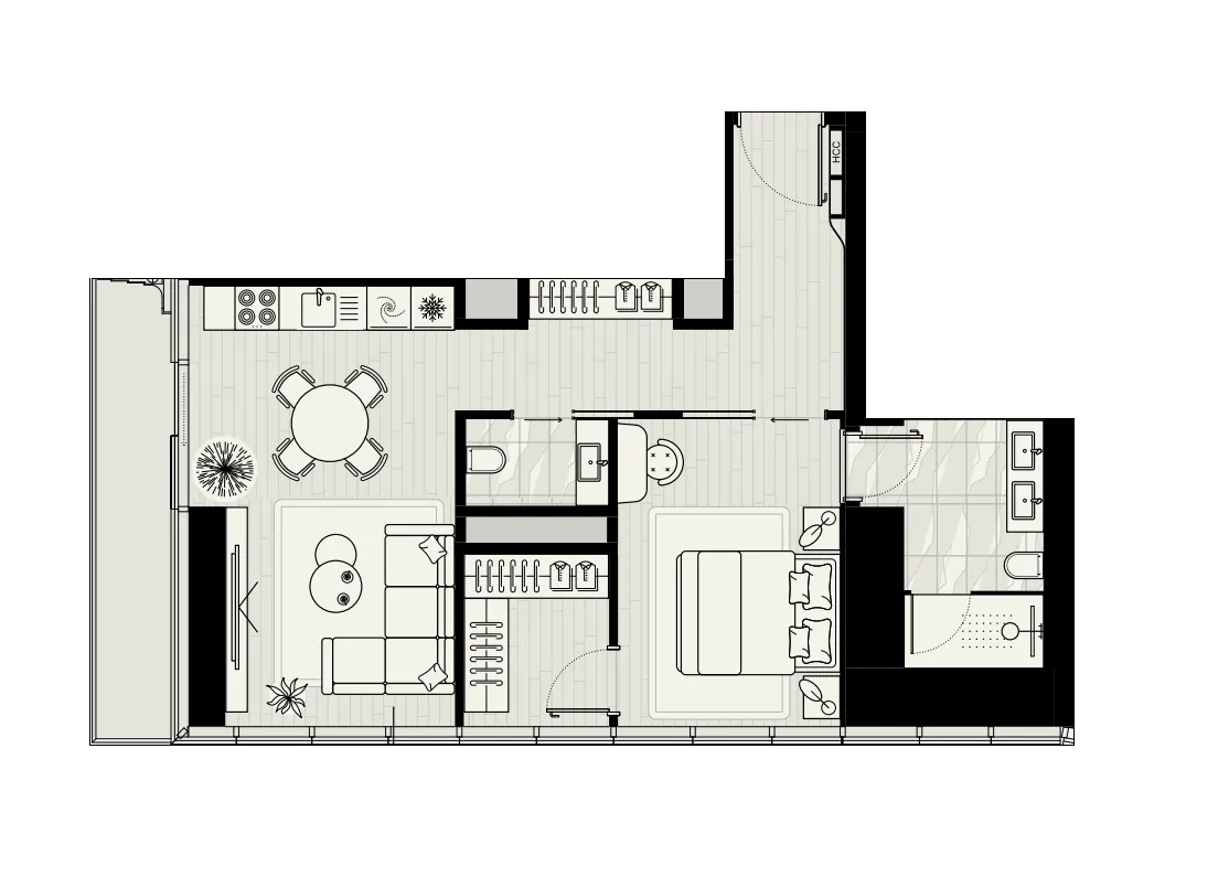 1 bed