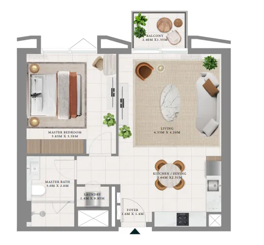 1 bed