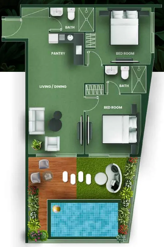 2 bed