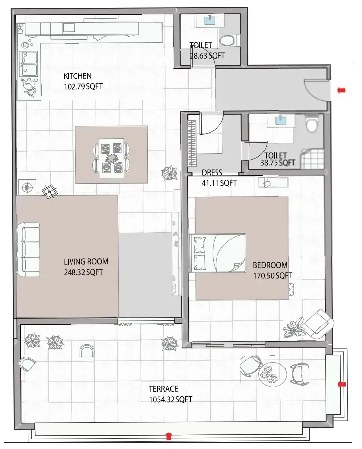 1 bed