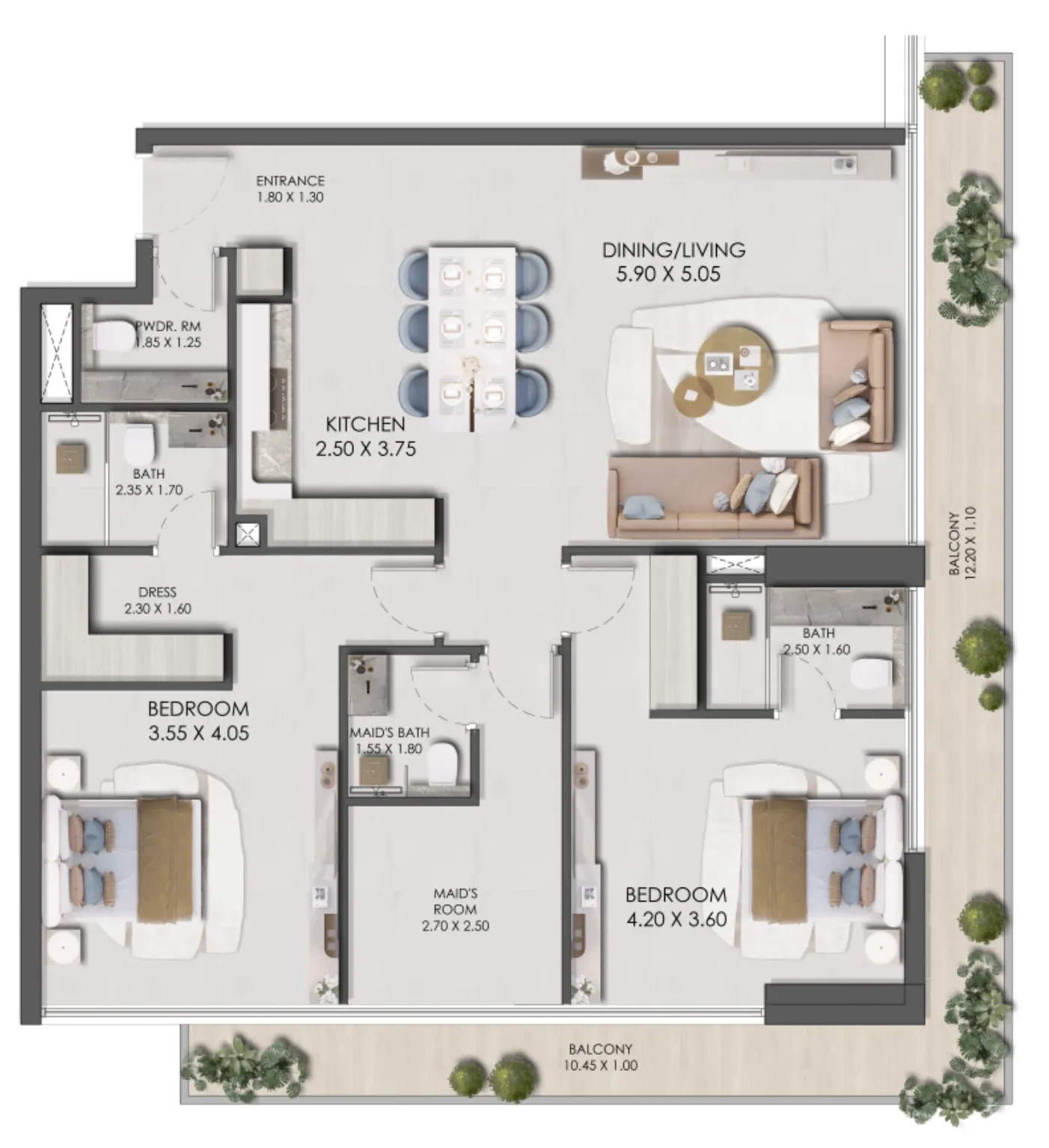 2 bed