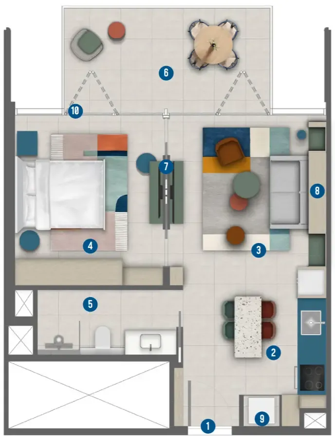 1 bed