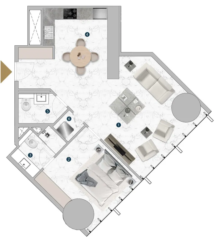 1 bed