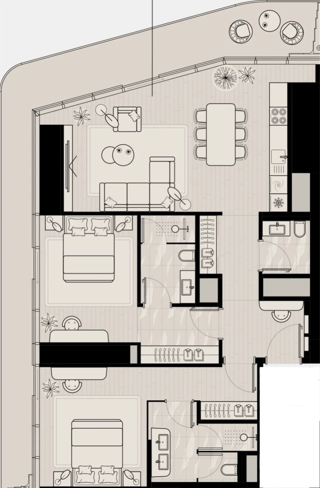 2 bed