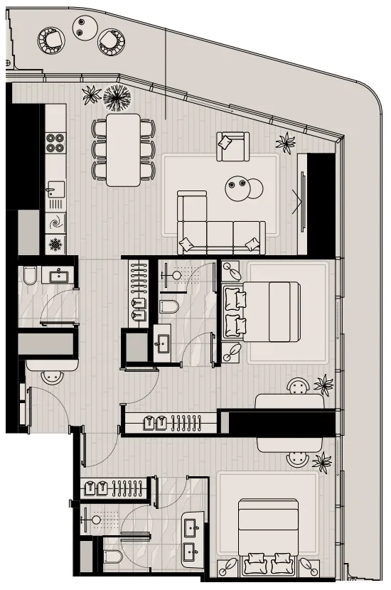 2 bed