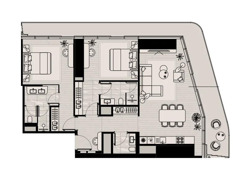 2 bed