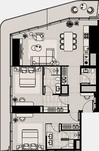2 bed