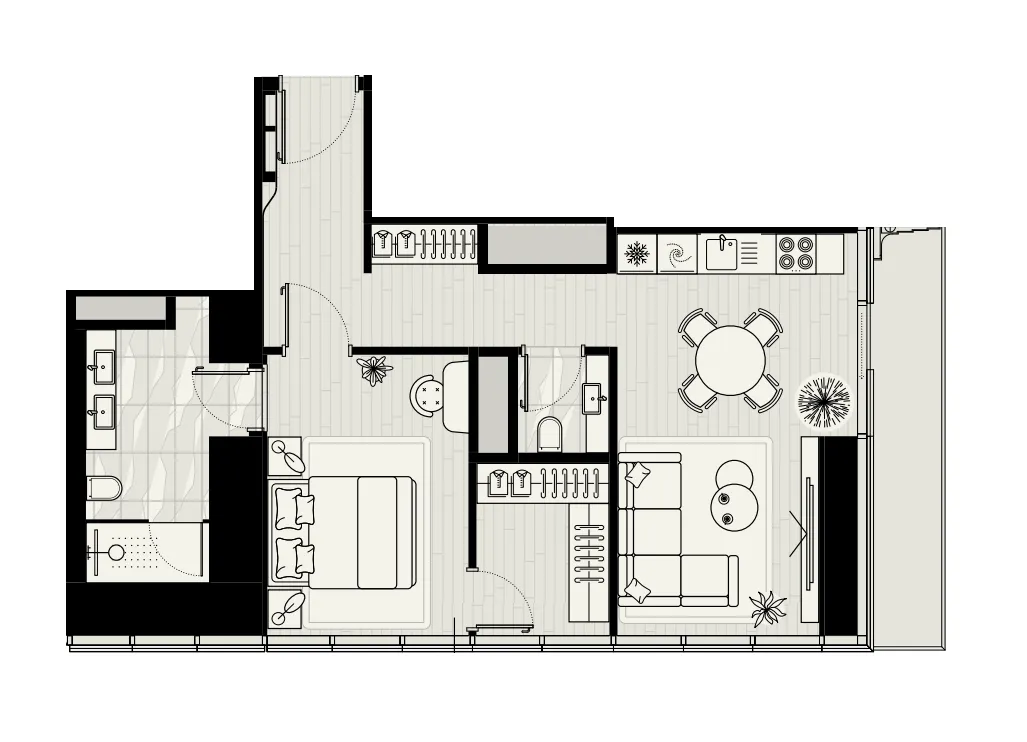 1 bed